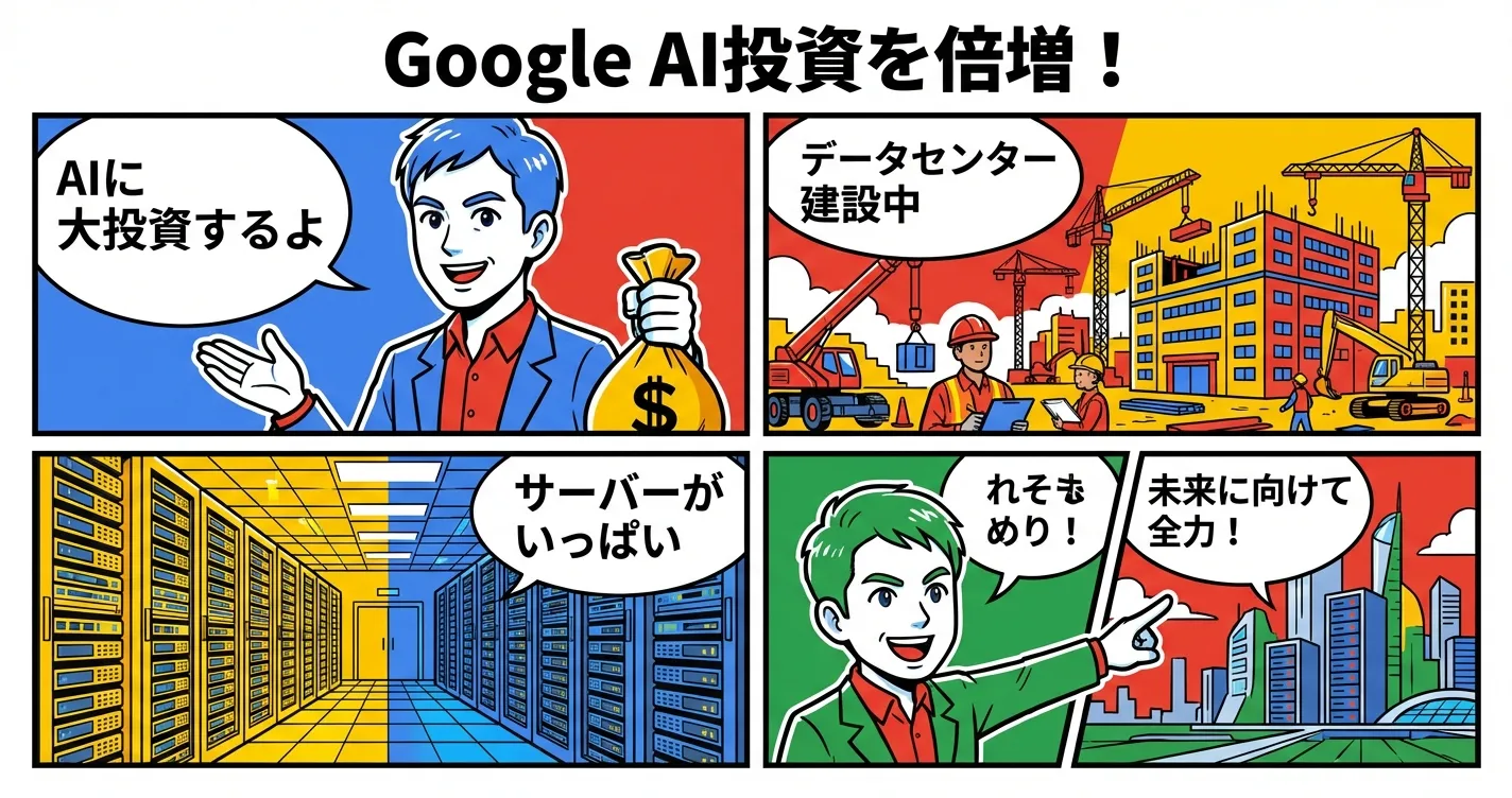 【Google AI投資】インフラ支出を倍増 — AIデータセンター競争が本格化